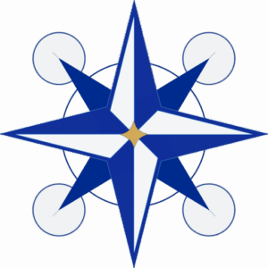 Four Winds Drones Surveying Kent logo: Image of a compass.